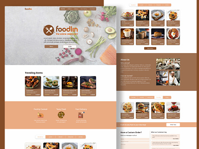Foodlin : Restaurant Website branding cafe creative design figma food graphic design interface logo order food restaurant typography ui ui design web website