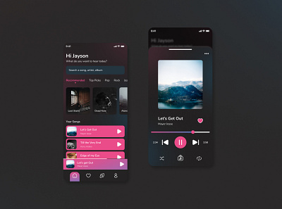 Music Player - Concept App app app design branding concept design creative design figma graphic design interface mobile mobile design music music app music player u ui ui ux