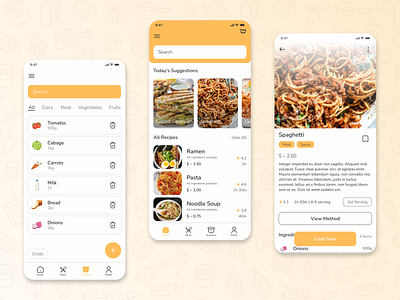 CookEasy - Cooking Mobile App Concept app branding cook design figma food food app food app ui interface ios logo mobile mobile design ui uidesign uiux ux