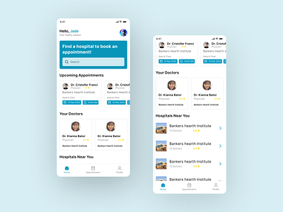 Tercardia - Doctor Appointment App app app design appointment app branding design doctor figma hospital app medical mobile ui design