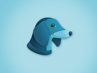 Blue animal dog gradient vector