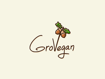 GroVegan Logo handdrawn icon inkscape logo natural organic vector