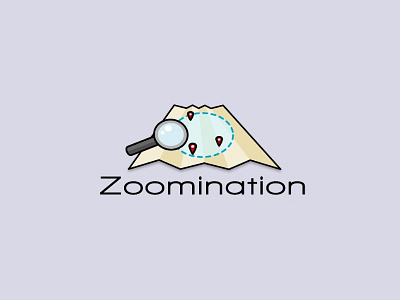 Zoomination color custom logo magnifying map vector zoom