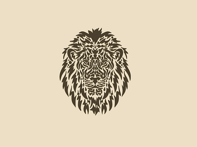 Lion Head abstract animal brown decal head illustrator lion nature shapes tattoo vector