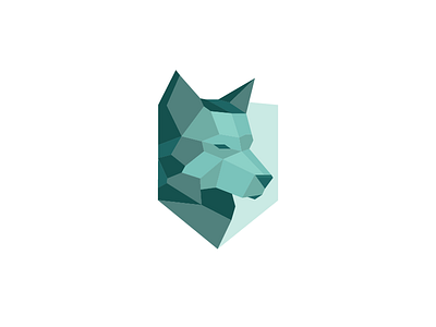 Wolf Shield blue geometric low poly shield vector wolf