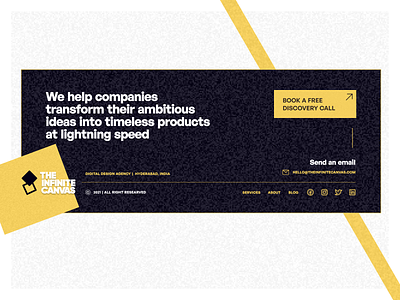 Footer (The Infinite Canvas) brand agency brand design design agency footer footer design freelancer freelancing landing page marketing website product design theinfinitecanvas ui design ux design website design website footer