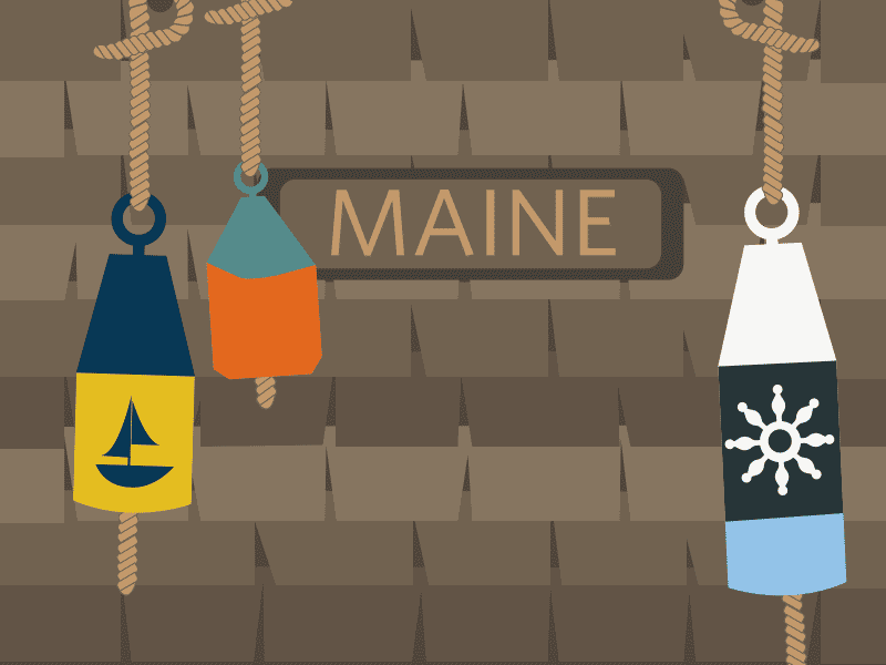 Buoys From Home animation buoy gif illustration maine vacation vector