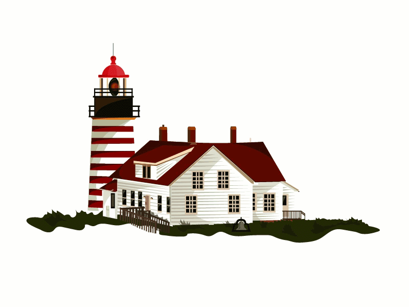 West Quoddy Head animation gif home illustration lighthouse maine vacation vector