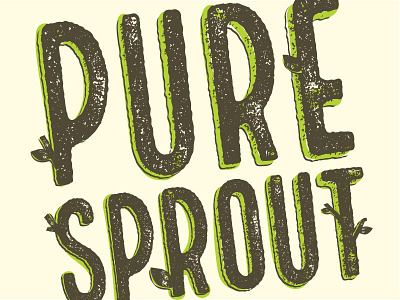Pure Sprout lettering logo organic plants pure sprout typography
