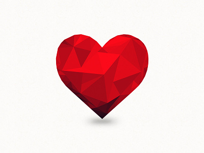 Poly Heart heart poly polygon red triangles
