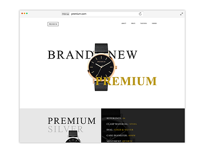 Premium Landing Page clean fashion landing landing page minimalistic premium ui ux watch web website www