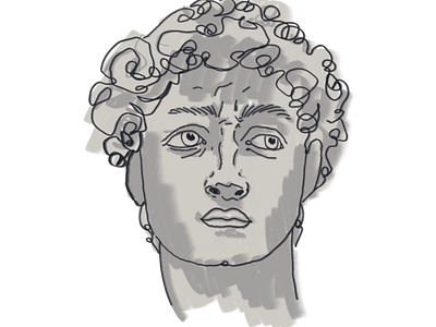 David by Michelangelo classical art david digital art grey illustration michelangelo procreate statue sticker