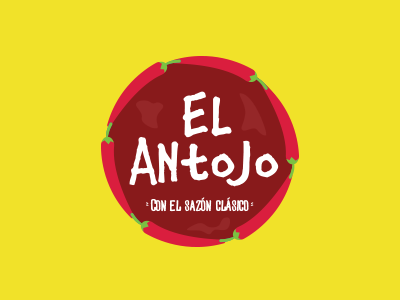 El Antojo brand chilli color comida food logo mexican mexico red restaurant yellow