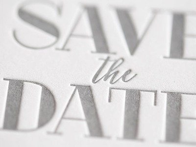 Save the Date Letterpress card letterpress print typography