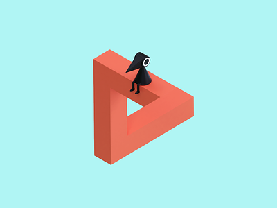 Day 69-70 Crow People 100daysof3d 100daysof3dbytx 3d blender blendercycles crow fanart low poly monumentvalley penrose triangle the100dayproject