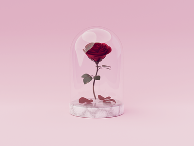 Day 63-65 Enchanted Rose 100daysof3d 100daysof3dbytx 3d beauty and the beast blender blendercycles fanart petal rose the100dayproject
