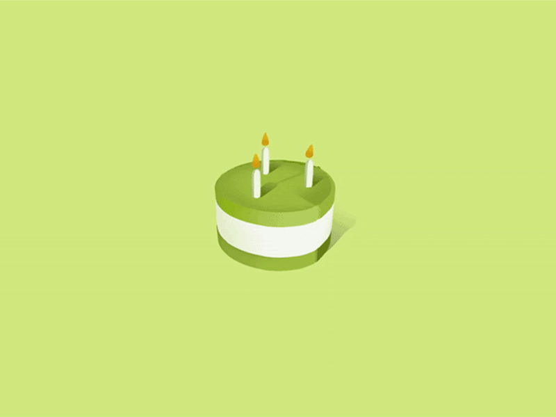 Happy birthday cake over green background Vector Image