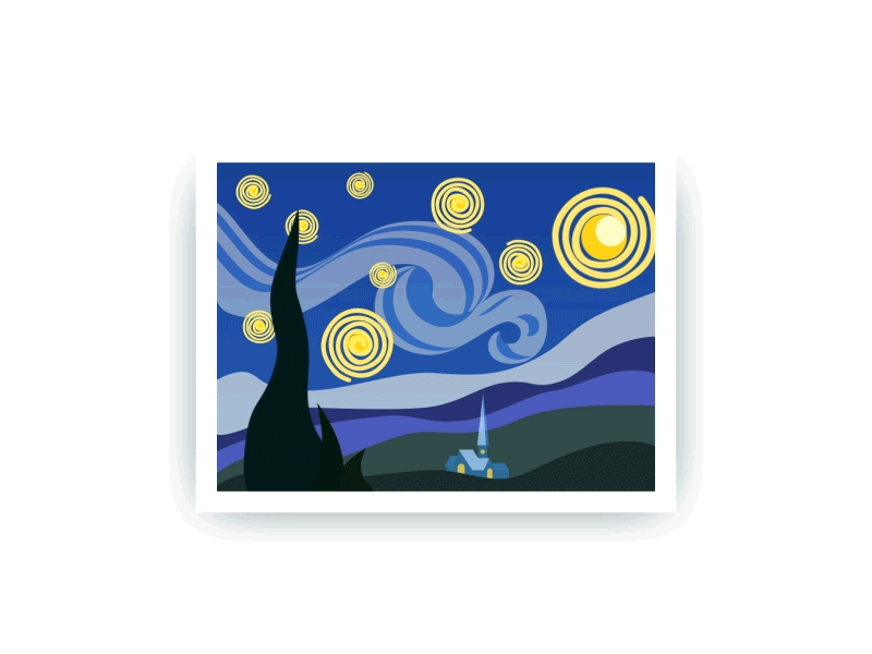 Day 61-62 Starry Night 100daysofmotion aftereffects animation motion starry night the100dayproject vincent van gogh
