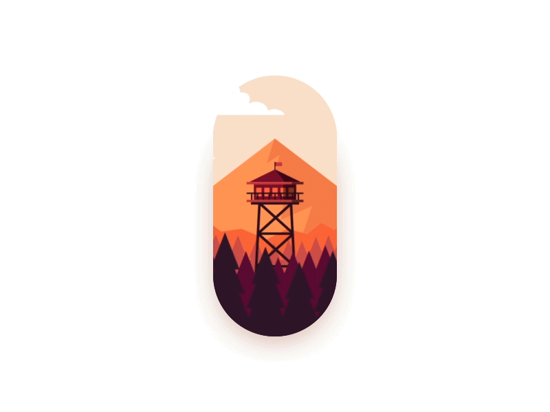 Day 73-74 Watchtower 100daysofmotion aftereffects animation bird firewatch forest lookout motion the100dayproject tower