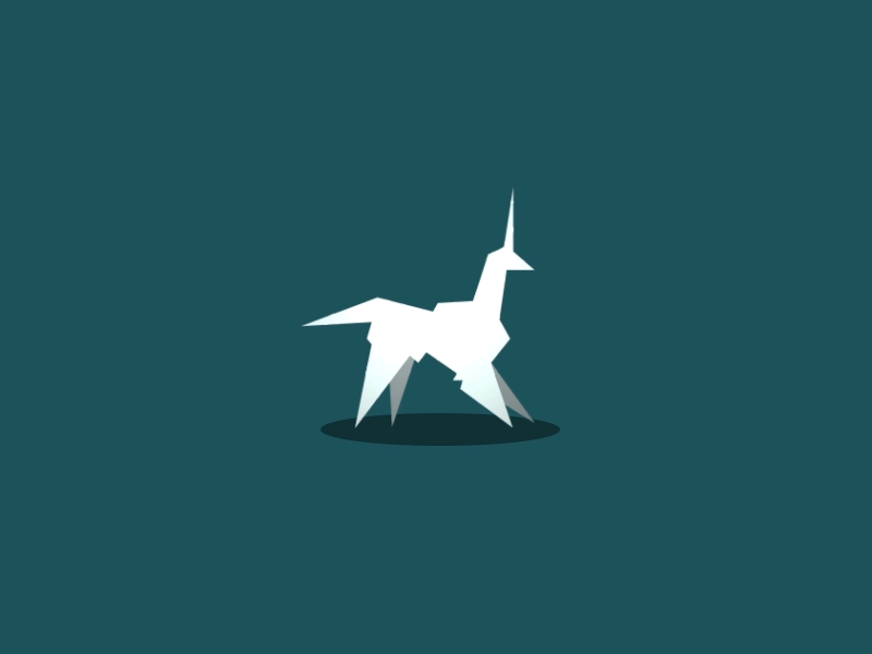 Day 75-76 Origami Unicorn 100daysofmotion aftereffects animation bladerunner motion origami the100dayproject unicorn
