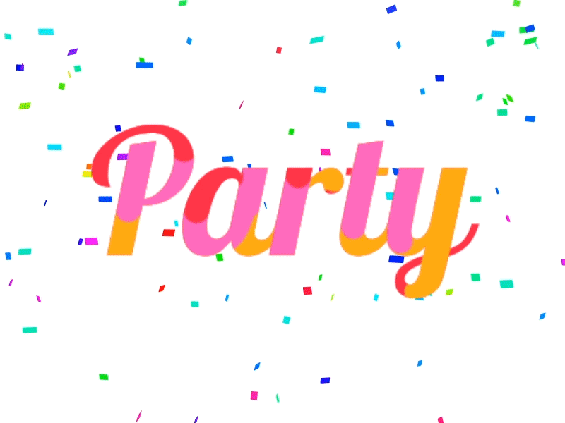 Day 77-78 Type Party 100daysofmotion aftereffects animation confetti lettering motion party the100dayproject typethursday