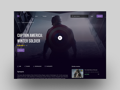 Movie Web Page 3d app design ui ux