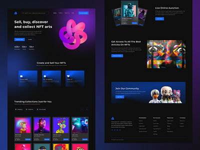 NFT Web Landing Page 3d app design ui ux