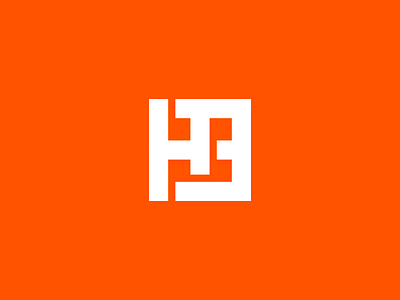 H.E.T. Monogram building construction geometric h icon initials logo minimal monogram orange solid