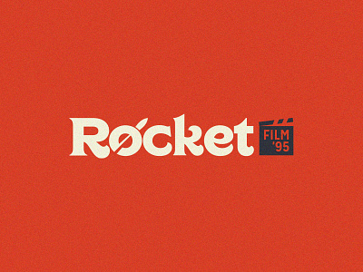 Rocket Film '95 bar branding cinema firm logo movies red rocket smooth unused vintage