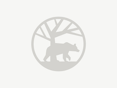 bear + tree bear icon logo