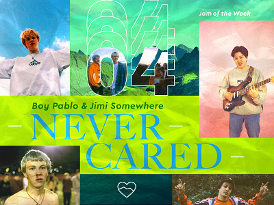 Jam of the Week | 04 alternative boy pablo branding collage community project cover art digital design graphic design identity indie rock jamoftheweek jimi somewhere passion project typography week 4