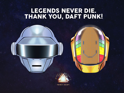 Daft Punk Appreciation Illustration daft punk design electronic music gradients graphic design illustration illustrator music thank you vector