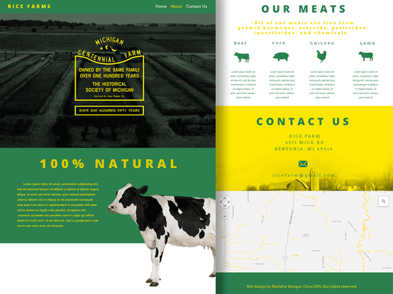 Rice Farms Mockup css farms html landing page meat natural web