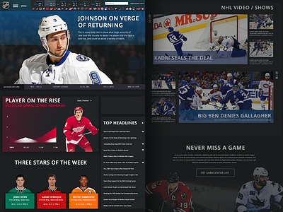 NHL Website Redesign css hockey html just for fun nhl photoshop web