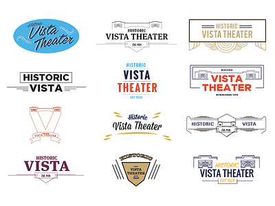 Histoic Vista Logo Concepts brand historic identity logo theater vaudeville vista theater