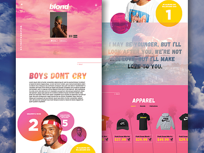 Boys Don't Cry Landing Page css design html jquery music parallax pink web white