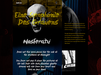Mocktober Concept - Nosferatu collage mocktober nosferatu scary spooky vampire web design