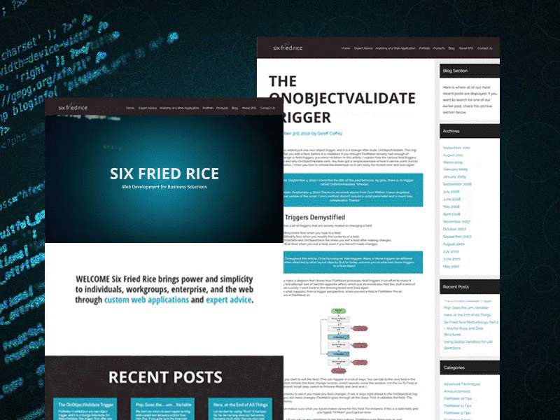 Six Fried Rice Website code css html portfolio web web applications web design wordpress