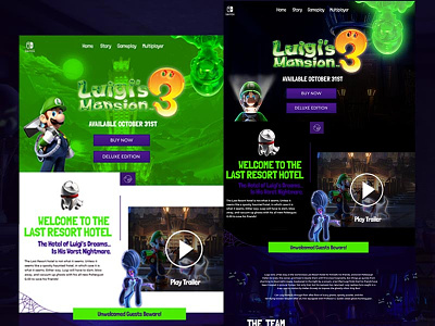 Mocktober 2019 - Luigi's Mansion 3 css halloween html landing page luigi mario bros mocktober ui web design