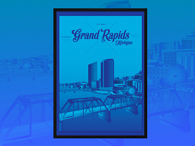 Grand Rapids Poster design grand rapids illustration illustrator michigan photoshop poster print skyline vector art