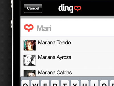 Ding - iphone app app dark interface iphone mobile search ui user
