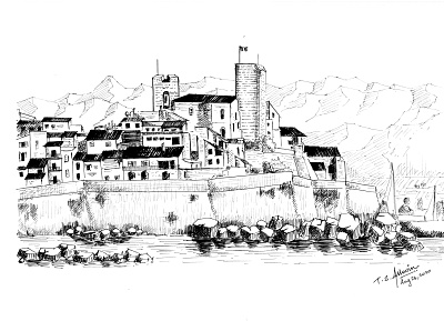 Antibes - Pen and Ink Sketch architecturesketch art bristolsmooth drawing france penandink