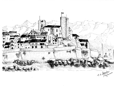 Antibes - Pen and Ink Sketch