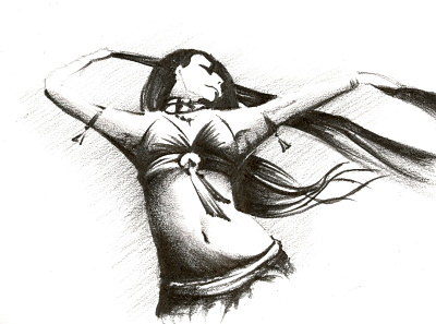Pencil Sketch of a dancer art bristolvellum drawing pencil
