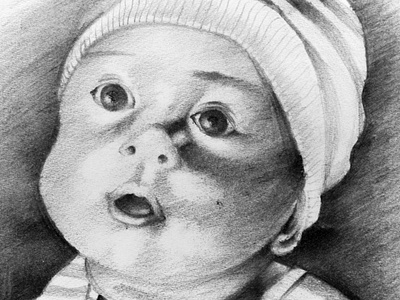 Pencil Sketch of a baby art bristolvellum drawing pencil portrait