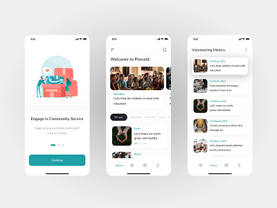 Provaid : Community Service App Concept app concept design ios mobile ui ux