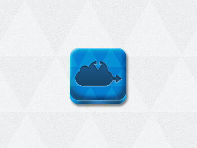 Cloud Icon blue cloud icon input iphone ipod output triangle triangles