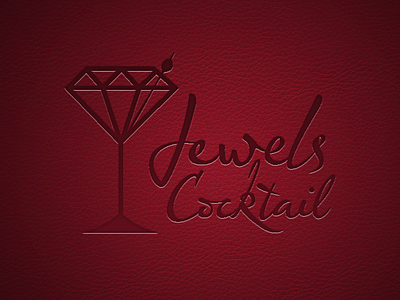 Jewels Cocktail Logo cocktail diamond glass handwriting jewelry jewels leather logo typography