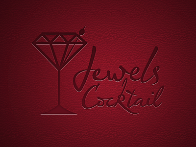 Jewels Cocktail Logo cocktail diamond glass handwriting jewelry jewels leather logo typography