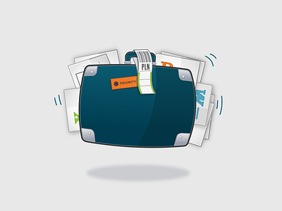 Illustration for data import and migration data import files migration planio redmine software suitcase travel